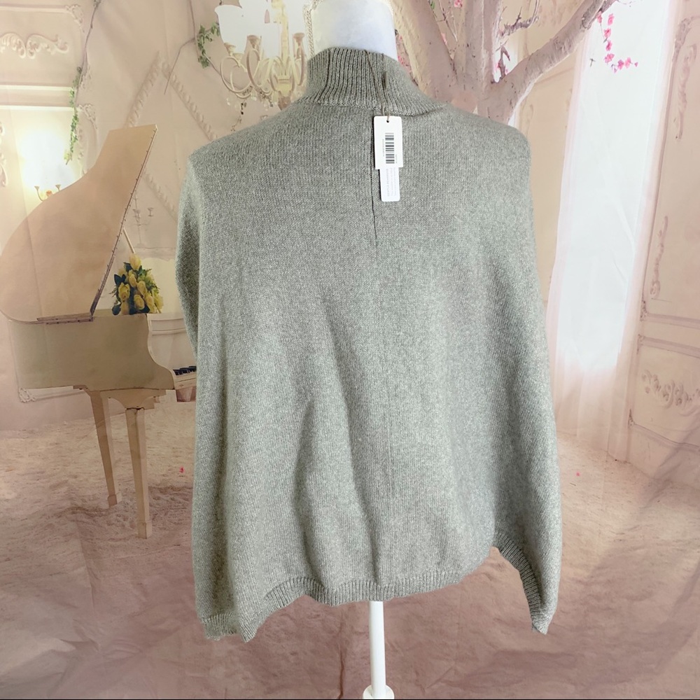 NEW Chico’s Silver Metallic Cape Sweater - Picture 5 of 9